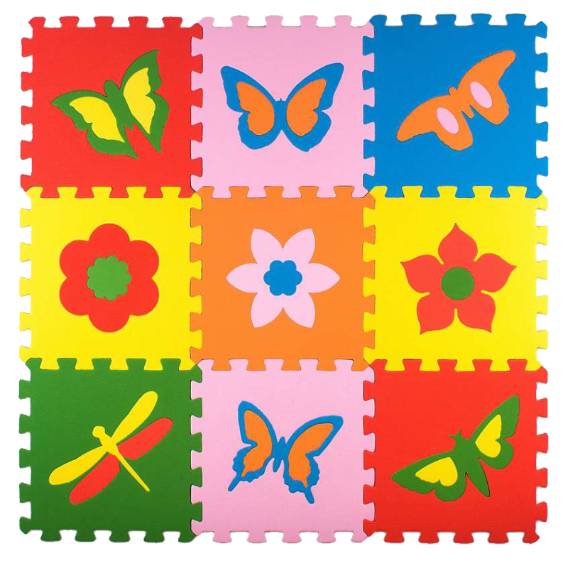 Мягкий пол универсальный ECO COVER, Бабочки (9 пазлов)