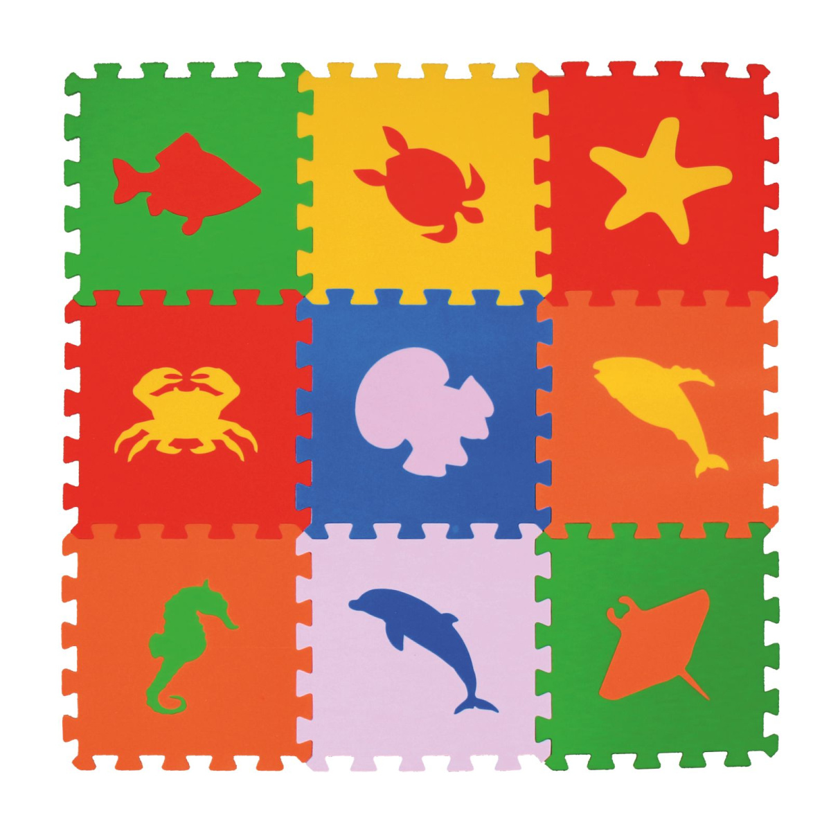 Мягкий пол универсальный ECO COVER, Морские животные (9 пазлов)